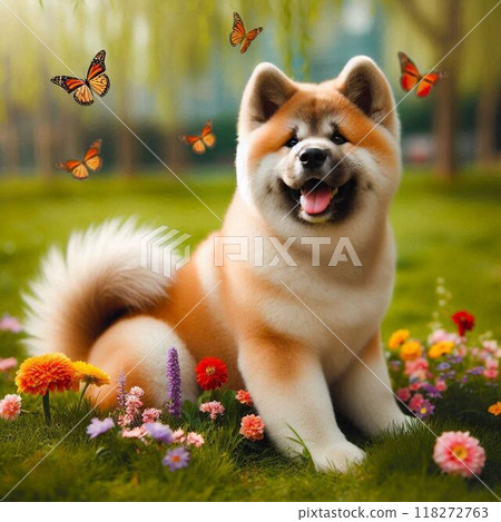 可愛的秋田犬 可愛的秋田犬 118272763