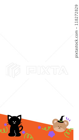 Illustration of vertical Halloween frame with black cat, teddy bear, witch hat, doodles for social media, ad template, decoration, banner, campaign, background, wallpaper, backdrop, animal, post card Illustration of vertical Halloween frame with black cat, teddy bear, witch hat, doodles for social media, ad template, decoration, banner, campaign, background, wallpaper, backdrop, animal, post card 118272829