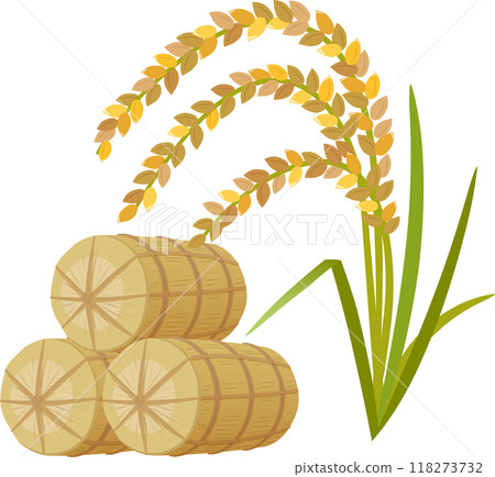 Rice and rice bales Rice and rice bales 118273732