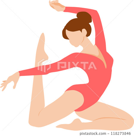 Illustration of a woman doing gymnastics Illustration of a woman doing gymnastics 118273846