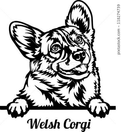 Peeking Welsh Corgi Dog - Dog lover owner gift - Dog cut file - Peeking Dog Cut Stencil 118274739