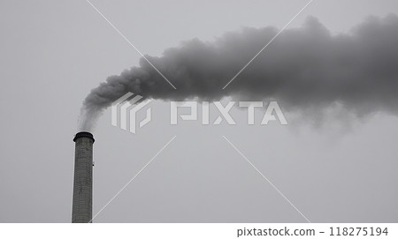 Smoke emitted from the factory chimney 118275194