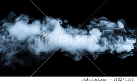 White smoke spreading over a black background 118275198