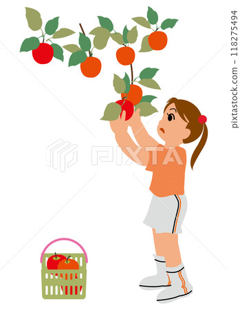 Illustration of children experiencing apple picking 01 118275494