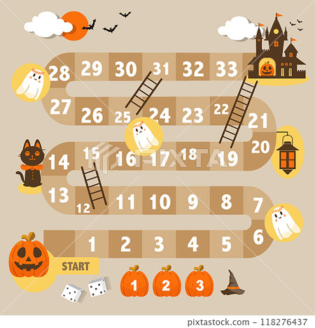 Frame of board game ,Funny frame,snake games,happy halloween, illustrations. Frame of board game ,Funny frame,snake games,happy halloween, illustrations. 118276437