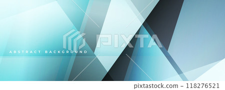 Light blue modern abstract wide banner background with geometric shapes. 118276521