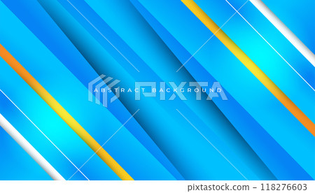 Blue abstract background with orange line shapes Blue abstract background with orange line shapes 118276603