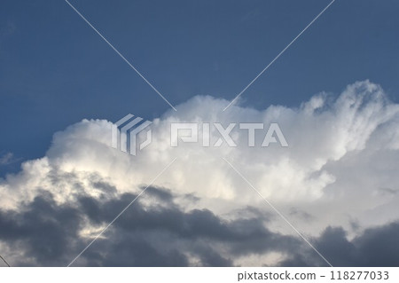 dark rain cloud floating on sky in evening dark rain cloud floating on sky in evening 118277033