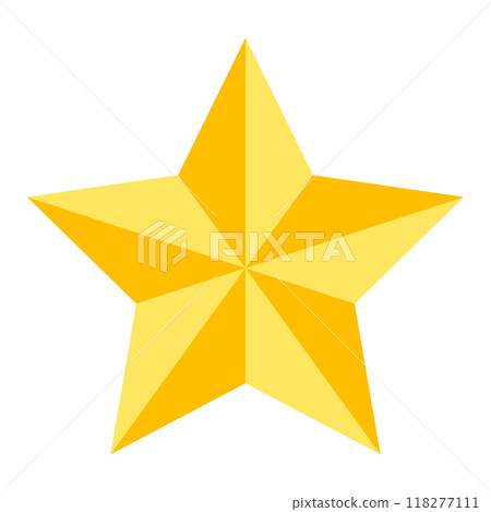 Gold star illustration_simple and cute star vector icon 118277111