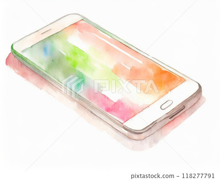 Smartphone painted in watercolor 118277791