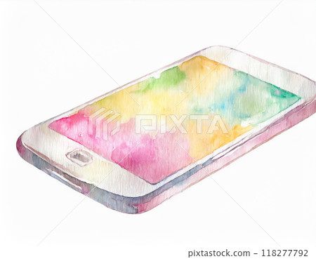 Smartphone painted in watercolor 118277792