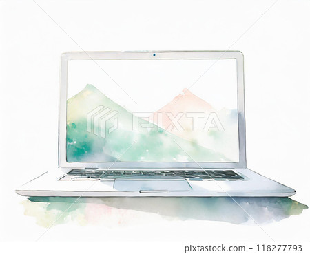 Watercolor painted computer 118277793