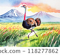 鴕鳥畫水彩 118277862
