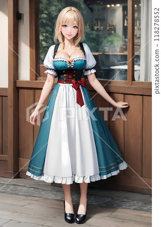 穿著洋裝的魅力年輕女子 118278552