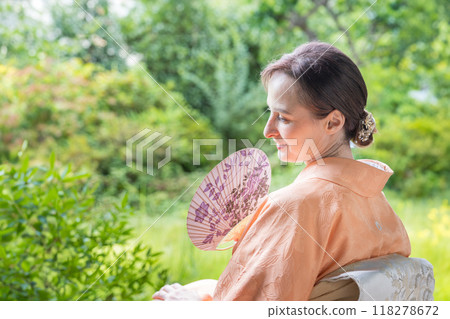 外國女子和服入境形象 118278672