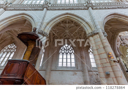 interiors of Saint Riquier abbey, Somme, France interiors of Saint Riquier abbey, Somme, France 118278864