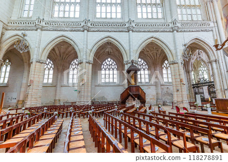 interiors of Saint Riquier abbey, Somme, France 118278891
