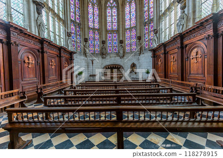 interiors of Saint Riquier abbey, Somme, France interiors of Saint Riquier abbey, Somme, France 118278915