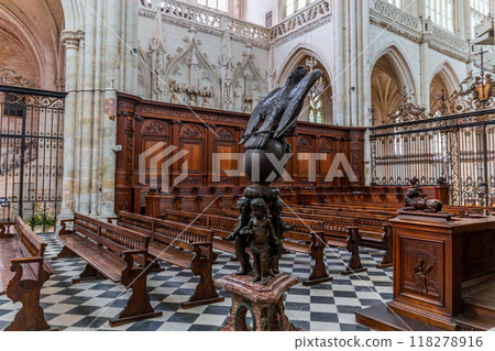 interiors of Saint Riquier abbey, Somme, France interiors of Saint Riquier abbey, Somme, France 118278916