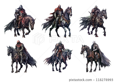 Dark Knight Collection Bundle Set Isolated on a Transparent Background 118278993