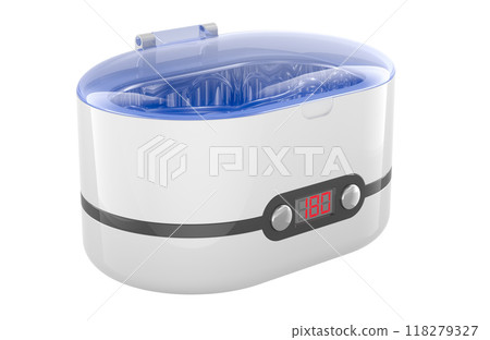 Ultrasonic Cleaner with Display, 3D rendering Ultrasonic Cleaner with Display, 3D rendering 118279327