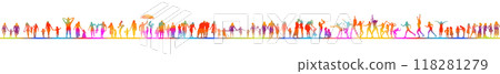 Family parents and kids outdoor activities in park silhouettes set collection. People seniors adults teens kids having fun playing together outside silhouette. hand drawn. Not AI, Vector illustration Family parents and kids outdoor activities in park silhouettes set collection. People seniors adults teens kids having fun playing together outside silhouette. hand drawn. Not AI, Vector illustration 118281279
