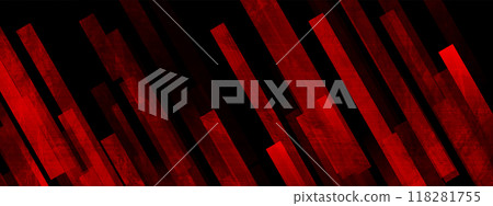Red and black grunge stripes abstract geometric background 118281755