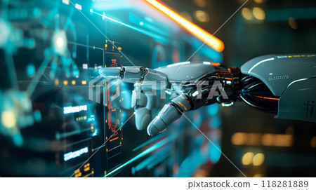 Futuristic Robotic Hand Interaction Futuristic Robotic Hand Interaction 118281889