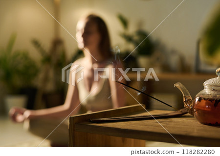 Herbal tea and smoking aromatic stick 118282280