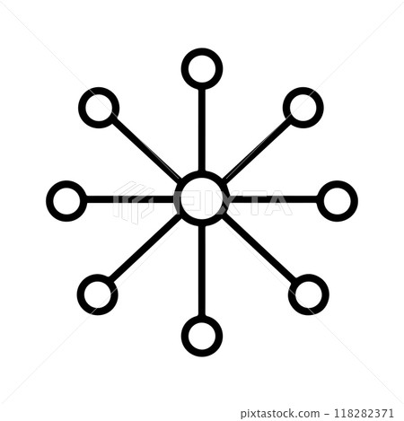 network icon or modern line symbol. Vector line art and icon design with bold outline. Black and white Pixel Perfect minimalistic symbol isolated white background. Silhouette simple thin sign 118282371