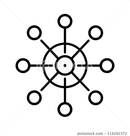 network icon or modern line symbol. Vector line art and icon design with bold outline. Black and white Pixel Perfect minimalistic symbol isolated white background. Silhouette simple thin sign 118282372