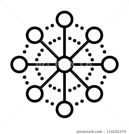 network icon or modern line symbol. Vector line art and icon design with bold outline. Black and white Pixel Perfect minimalistic symbol isolated white background. Silhouette simple thin sign 118282374