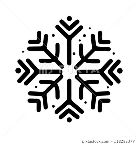 snow icon or modern line symbol. Vector line art and icon design with bold outline. Black and white Pixel Perfect minimalistic symbol isolated white background. Silhouette simple thin sign 118282377