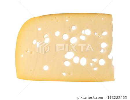 cheese slice isolated on white background cheese slice isolated on white background 118282465