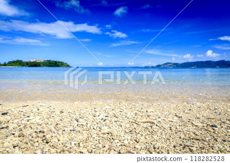 Okinawa Prefecture, scenery of Kise Beach and Busena Cape 118282528