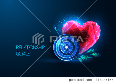 Abstract heart and target symbolize relationship goals, love, commitment, and partnership. Abstract heart and target symbolize relationship goals, love, commitment, and partnership. 118283167