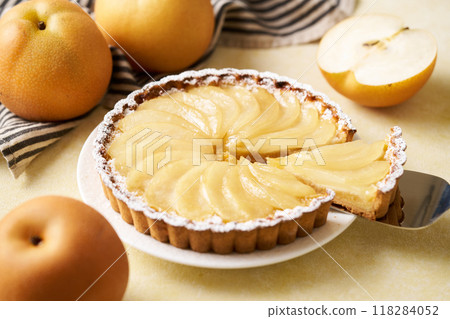 Japanese pear tart cake 118284052