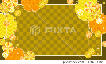 秋季色彩復古流行日式背景 118284484