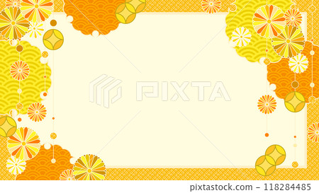 Autumn retro pop Japanese style background 118284485