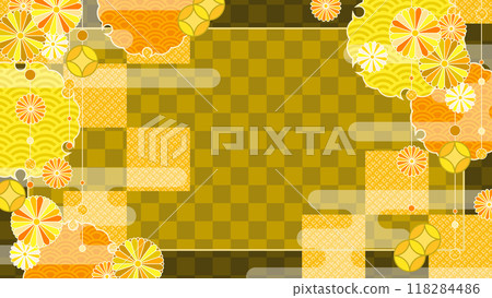Autumn retro pop Japanese style background 118284486