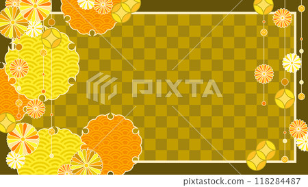 Autumn retro pop Japanese style background 118284487
