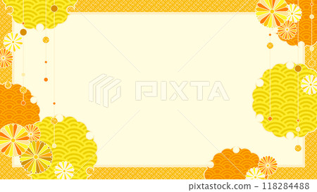 Autumn retro pop Japanese style background 118284488