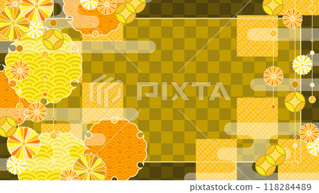 Autumn retro pop Japanese style background 118284489