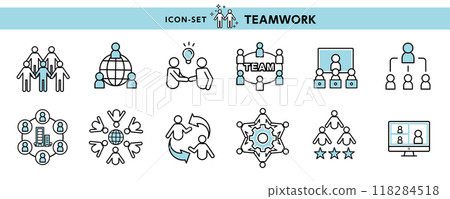 A set of icon and pictogram design materials for work, school, teamwork, network, etc. A set of icon and pictogram design materials for work, school, teamwork, network, etc. 118284518