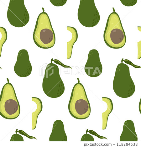Avocado Seamless pattern on white background Avocado Seamless pattern on white background 118284538