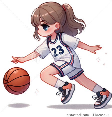 Girls playing basketball 118285392
