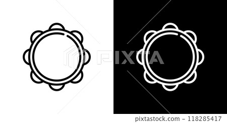 Tambourine simple line icon Tambourine simple line icon 118285417