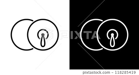Cymbal simple line icon 118285419