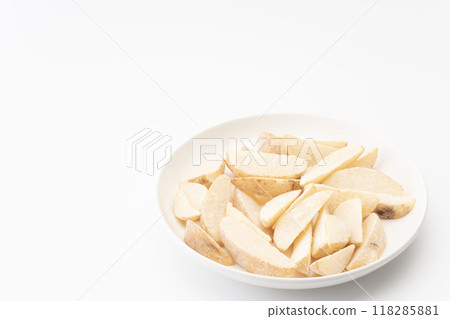 Frozen french fries with skins Frozen french fries with skins 118285881