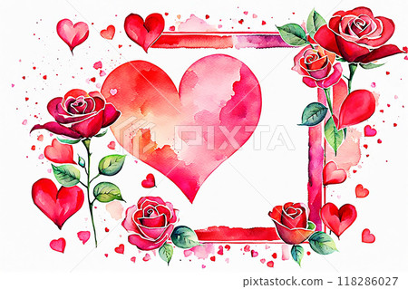 Abstract Valentine frame, border background, valentine texture. Love concept. Valentine day banner design for use 118286027